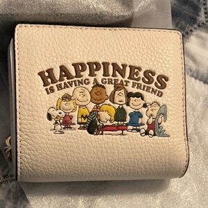 NWT Coach X Peanuts Snap Wallet CBN36 Happiness Gang 75th anniversary edition